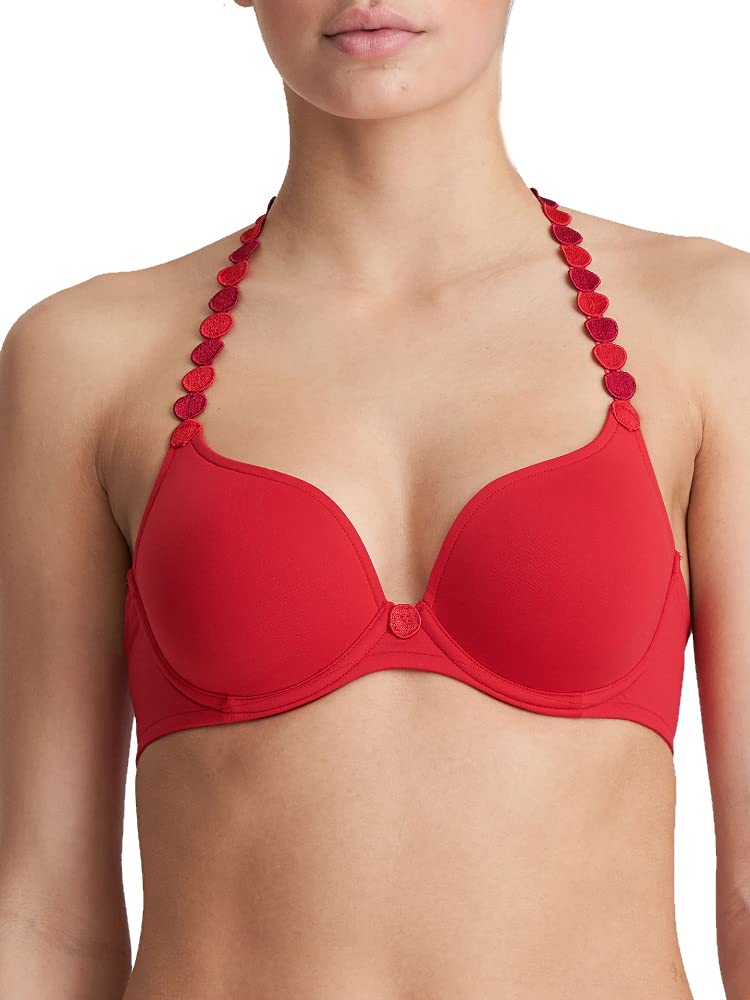 Women's Tom Convertible Strapless Bra 34C Scarlet Red - Seamless Comfort for Wedding, Evening Gowns & Special Occasions