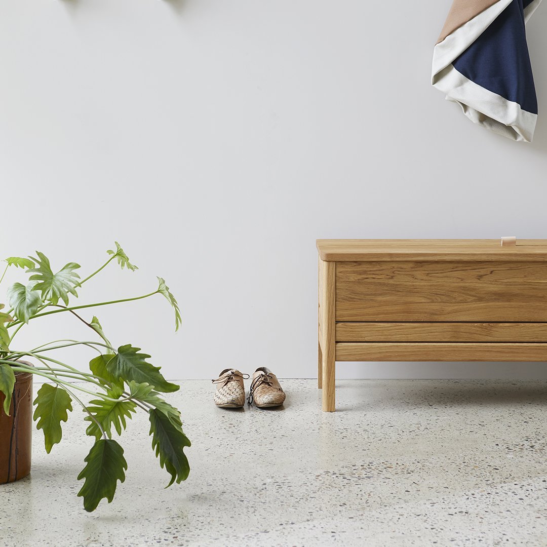 A Line Storage Bench - Stylish Entryway Bench with Hidden Storage for Shoes & Coats | Perfect for Hallway, Bedroom, or Mudroom Organization