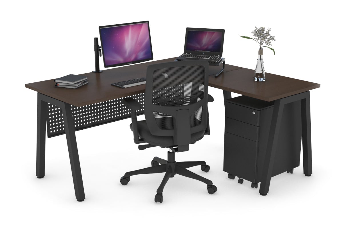 L-Shaped Corner Office Desk with Quadro A Legs - 1600L x 1700W for Home Office, Gaming & Workspace Setup - Ergonomic Computer Desk for Professionals & Students