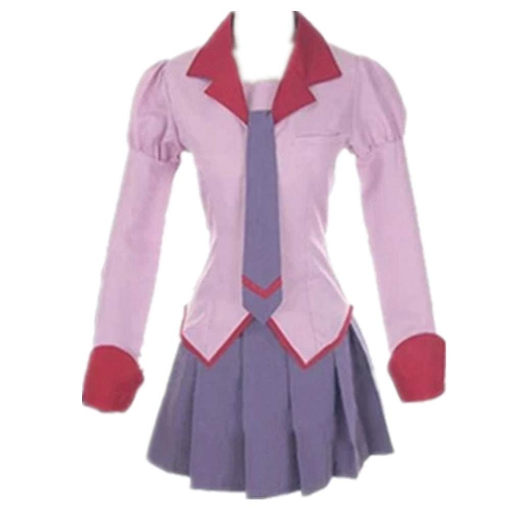 Monogatari Series Senjougahara Hanekawa Kanbaru Anime School Uniform Cosplay Costume Set with Wig | Halloween Party, Anime Convention & Cosplay Event Outfit