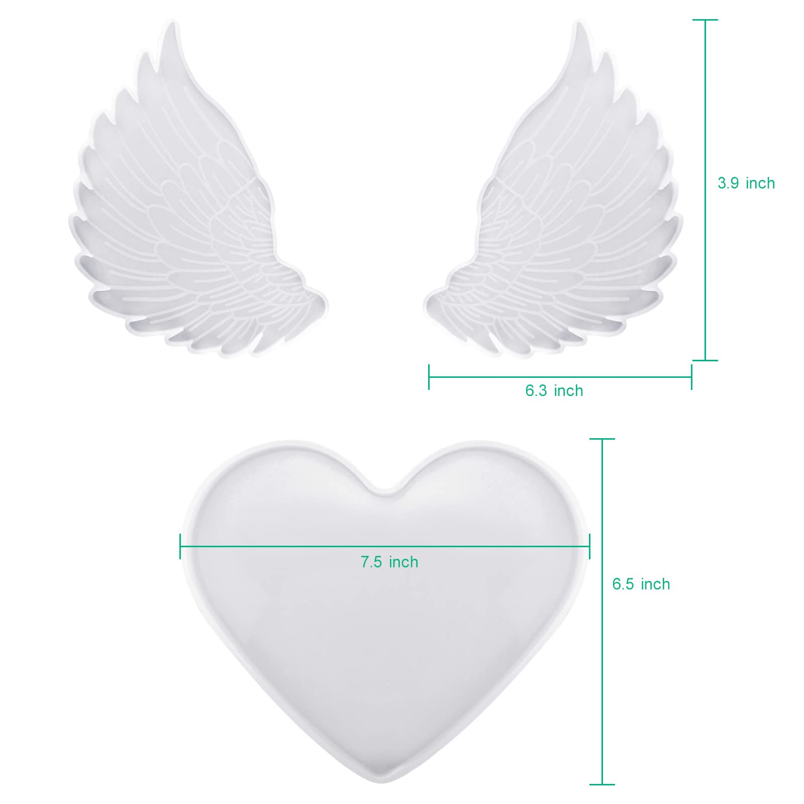 Angel Wings Heart Shaped Resin Mold for DIY Crafts - Memorial Picture Frame Silicone Mold & Candle Holder | Perfect for Memorial Keepsakes, Home Decor, and Gift Making