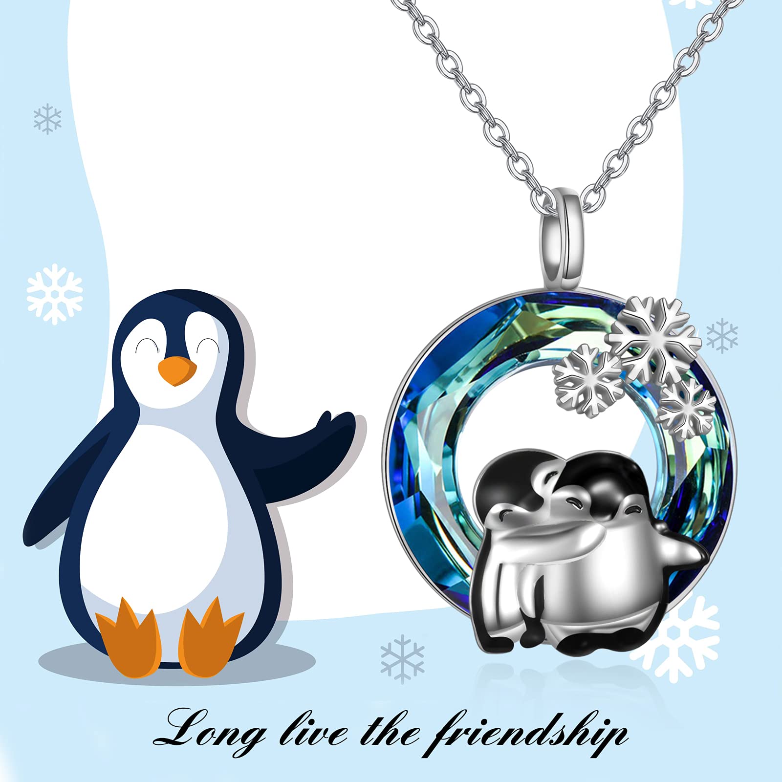 925 Sterling Silver Hugging Animal Necklace - Penguins, Sloths, Pandas, Owls, Red Panda, Giraffe, Cats, Llamas, Dinosaur, Bear, Monkey Pig & Easter Bunny Charms | Cute Animal Jewelry Gift for Women, Sister, Girlfriend | Perfect for Birthday, Anniversary, Christmas & Everyday Wear