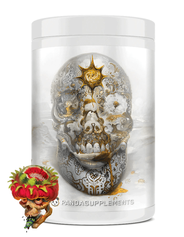 Panda Supplements Skull Nootropic Pre Workout Powder - Brain & Energy Booster for Focus, Gym & Study | Best for Athletes, Students & Gamers
