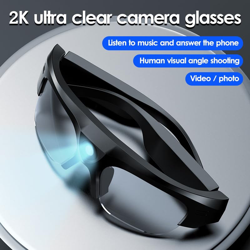 4K HD Glasses Camera - Polarized Bluetooth Sunglasses with Built-in Dash Cam for Cycling, Sports & Outdoor Adventures | Mini Action Camera for Hands-Free Recording
