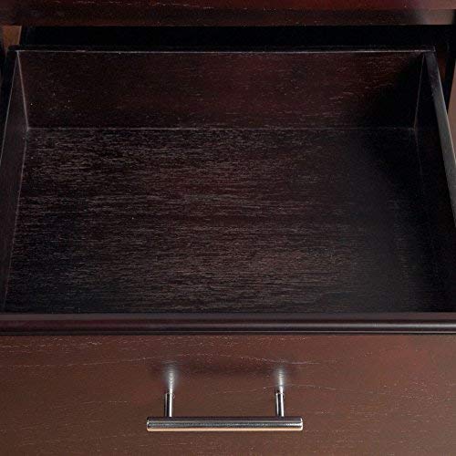 Modus Furniture Solid Wood Nightstand with 1 Drawer - Espresso Finish, Bedroom Side Table for Bed, Living Room, or Guest Room Night Stand