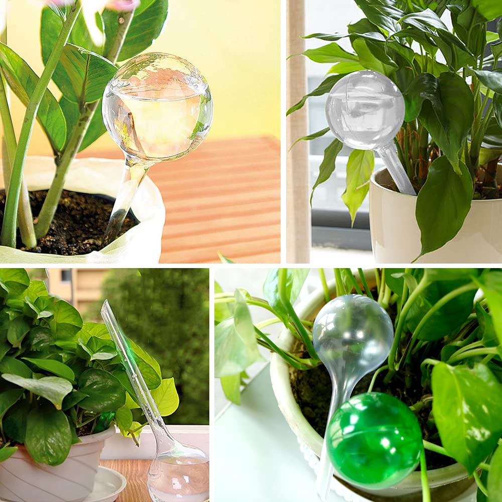 14 Pcs Clear Plastic Self-Watering Globes - Automatic Plant Watering Bulbs for Indoor & Outdoor Flowers, Herbs & Potted Plants | Perfect for Vacation Care, Garden Irrigation & Home Decor