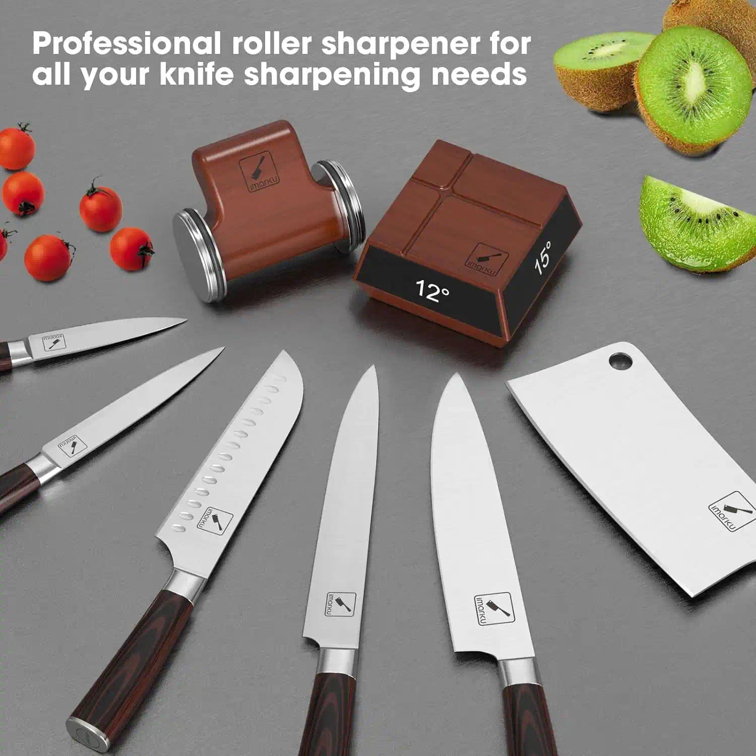 Premium Rolling Knife Sharpener - ABS Durable Construction for Kitchen, Camping & Outdoor Use - Professional Blade Sharpening Tool for Chefs & Home Cooks
