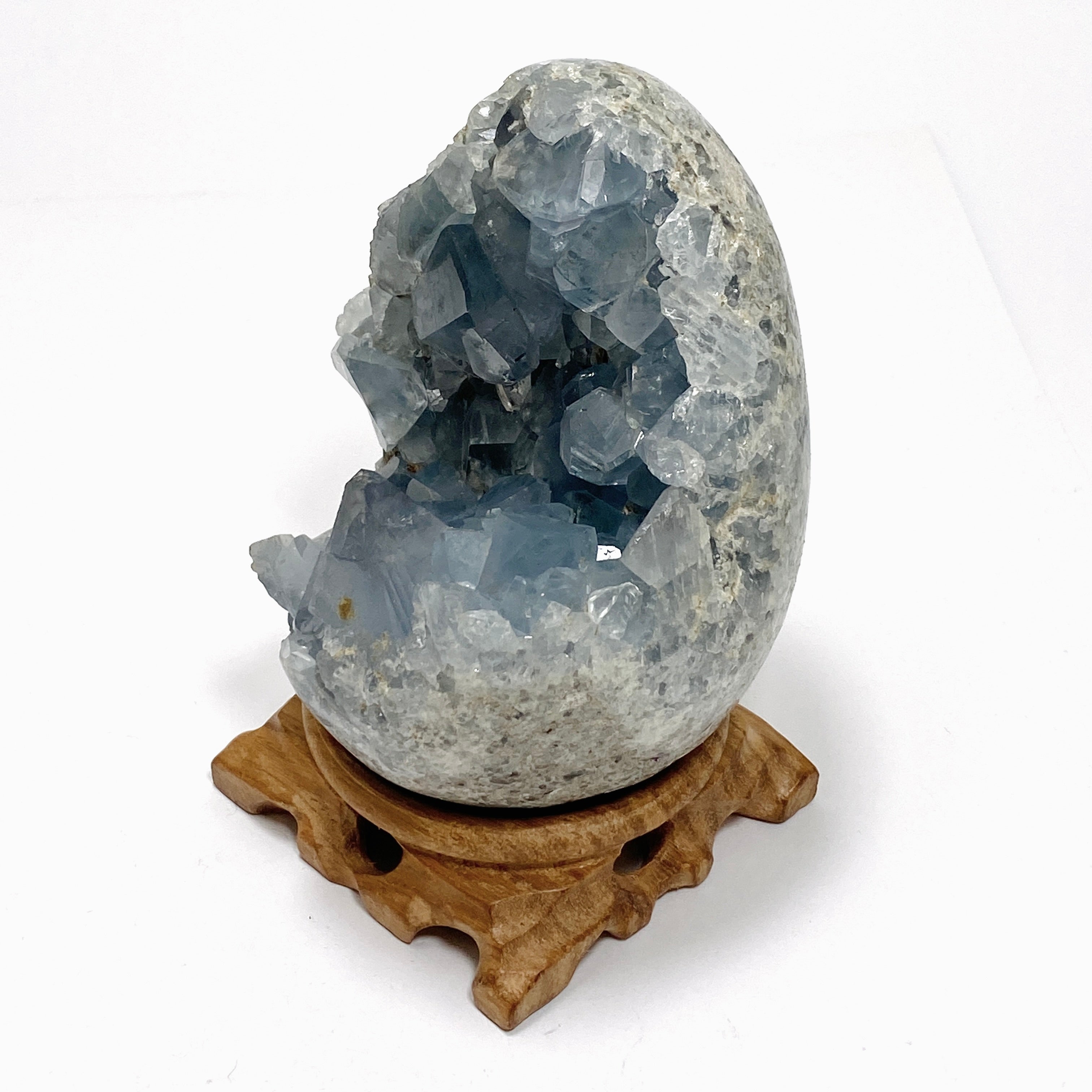 Natural Celestite Egg from Madagascar - Healing Crystal for Meditation, Energy Balancing & Home Decor (CR3717) | Perfect for Yoga Spaces, Reiki Healing & Spiritual Gifts