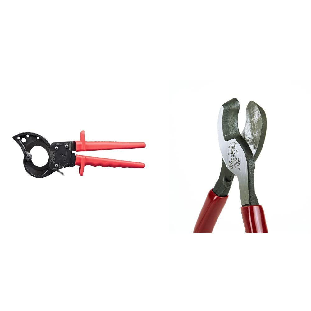 Klein Tools Professional Cable Cutter Set - Heavy Duty Copper, Aluminum & Communication Wire Cutters - Ideal for Electrical Work, Network Installation & DIY Projects