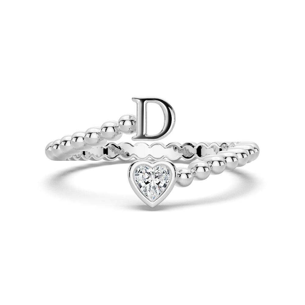 Lab Grown Diamond Personalized Initial Promise Ring for Women - Custom Engraved 14K Gold/White Gold Name Letter Ring - Perfect for Anniversaries, Engagements & Special Occasions