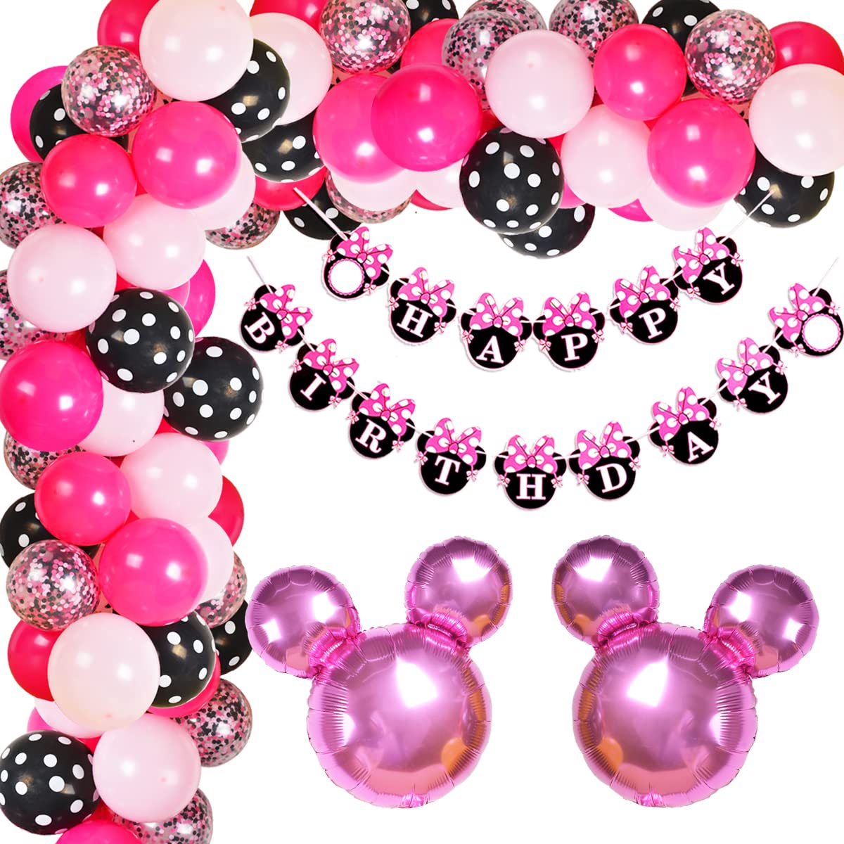 77-Pack Cartoon Mouse Birthday Party Decorations Kit - Balloon Garland Arch, Backdrop & Party Supplies for Baby Shower, Kids Birthday, Themed Celebrations - Perfect for Indoor/Outdoor Decor & Photo Booth Backgrounds