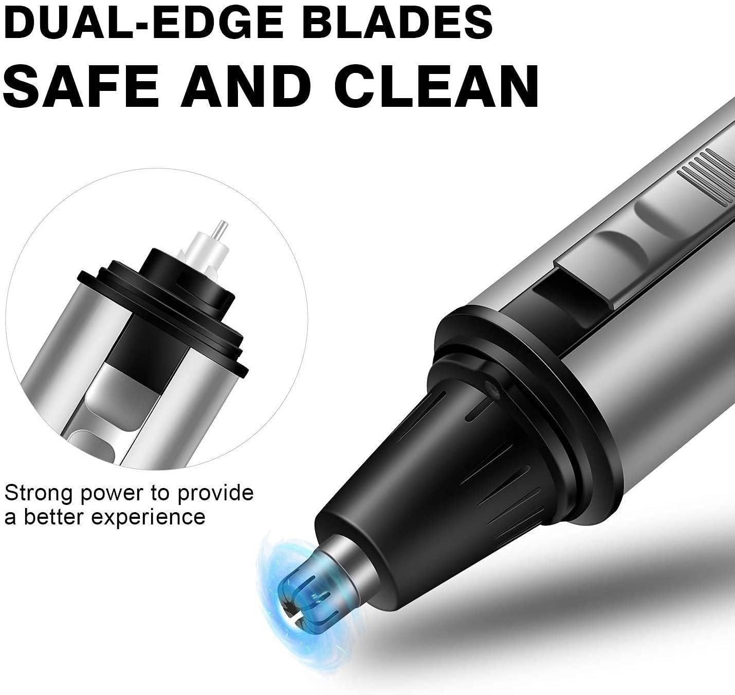 KouRy 4-in-1 Cordless USB Rechargeable Nose Ear Hair Trimmer for Men - Waterproof Grooming Kit for Nose, Ears, Sideburns & Beard - Perfect Gift for Father's Day, Birthday & Travel