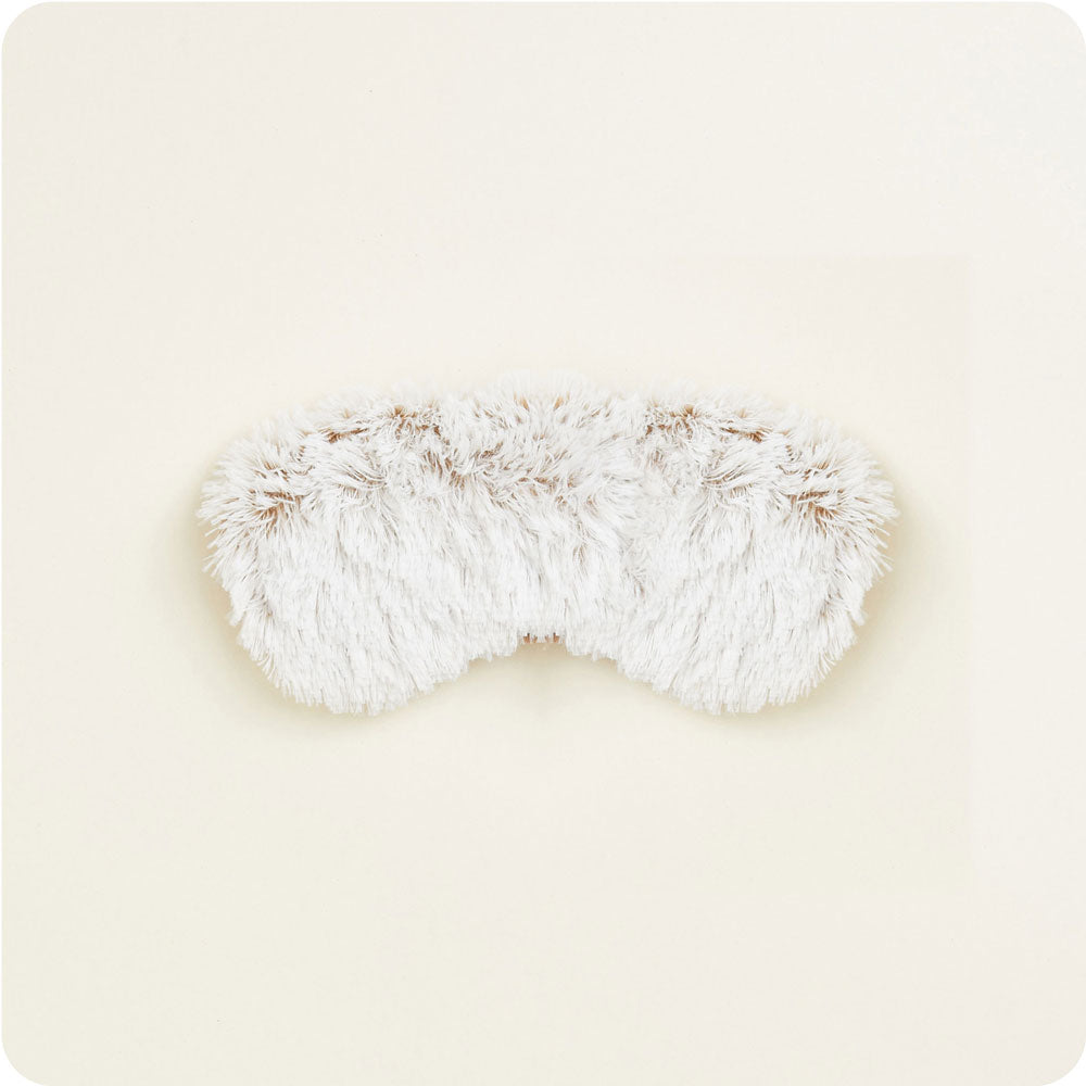 Warmies Marshmallow Brown Heated Eye Mask for Stress Relief & Sleep Aid - Perfect for Travel, Relaxation & Spa Days