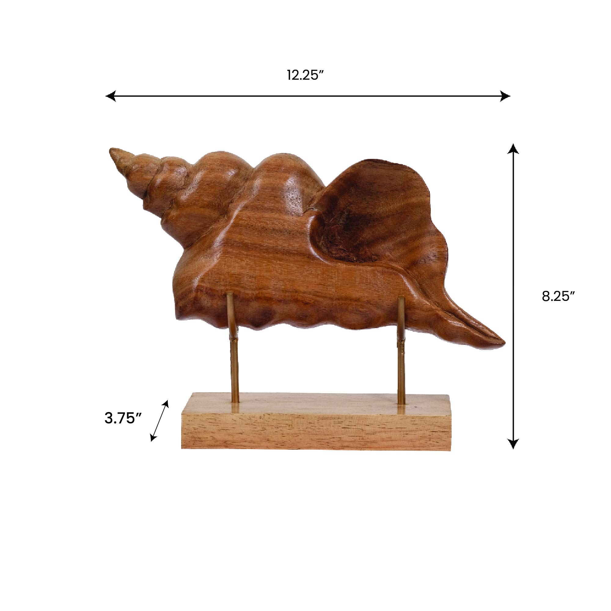 Decozen Wooden Shell Sculpture - Unique Mother's Day & Birthday Gift for Mom, Home & Office Decor - Perfect for Living Room, Shelf, Fireplace, Farmhouse, Tabletop, Boho & Mantel Decoration - Ideal for Mother's Day Celebrations & Home Styling