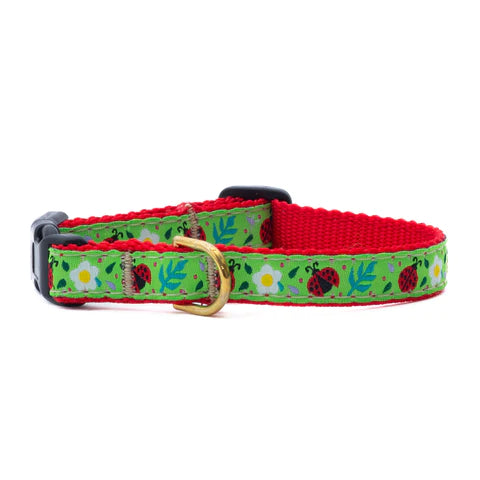 Ladybug Print Dog Collar - Adjustable Pet Collar for Small Medium Dogs - Cute & Durable for Daily Walks & Outdoor Adventures