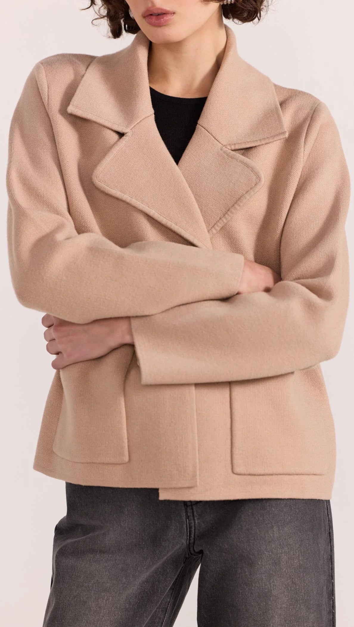 Aiden Women's Camel Crop Coatigan - Stylish Knit Cardigan for Fall & Winter - Perfect for Office, Date Night & Casual Outfits