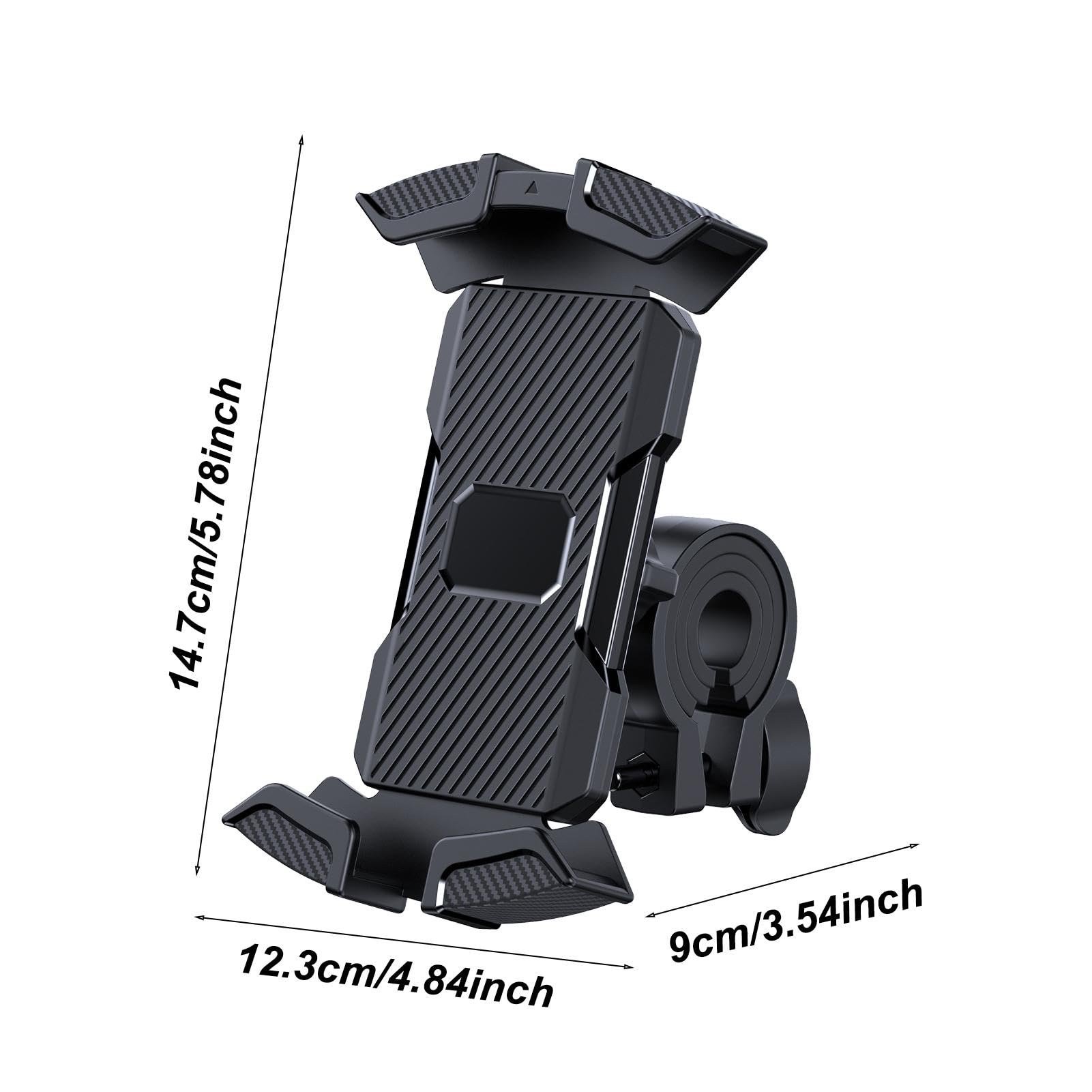 360° Rotating Shockproof Motorcycle Phone Mount - Universal Bike Handlebar Phone Holder for iPhone Samsung - Perfect for Commuting, Off-Road & Delivery Riders