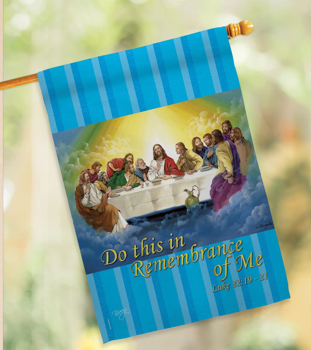 Last Supper Religious House Flag Set 28x40