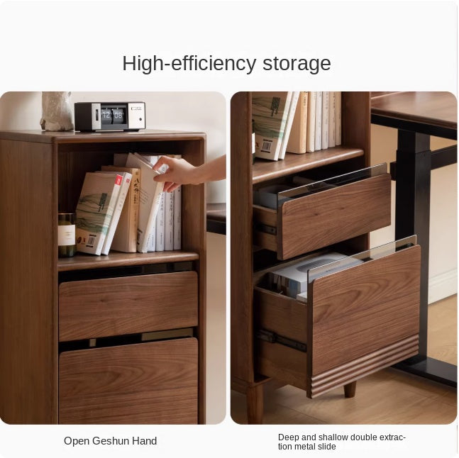 Premium Black Walnut Solid Wood Modern Side Cabinet - Stylish Storage for Living Room, Bedroom & Entryway - Mid-Century Inspired Home Decor