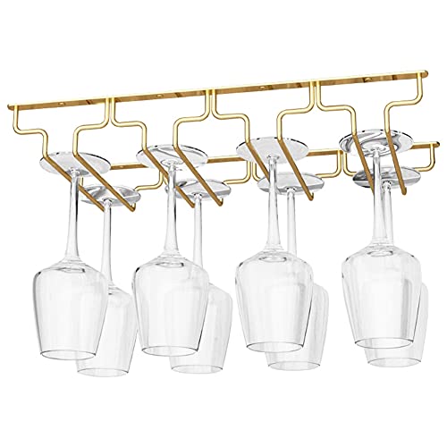 Under Cabinet Wine Glass Rack - 4-Tier Stainless Steel Hanging Stemware Holder for Champagne & Cocktail Glasses | Space-Saving Kitchen & Bar Storage Organizer | Perfect for Small Kitchens, Home Bars & Restaurants