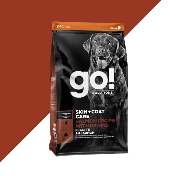 Go! Solutions Skin & Coat Care Large Breed Salmon Recipe with Grains Dry Dog Food - Premium Omega-Rich Nutrition for Healthy Skin & Shiny Coat - Ideal for Large Breed Adult Dogs at Home or Outdoor Activities