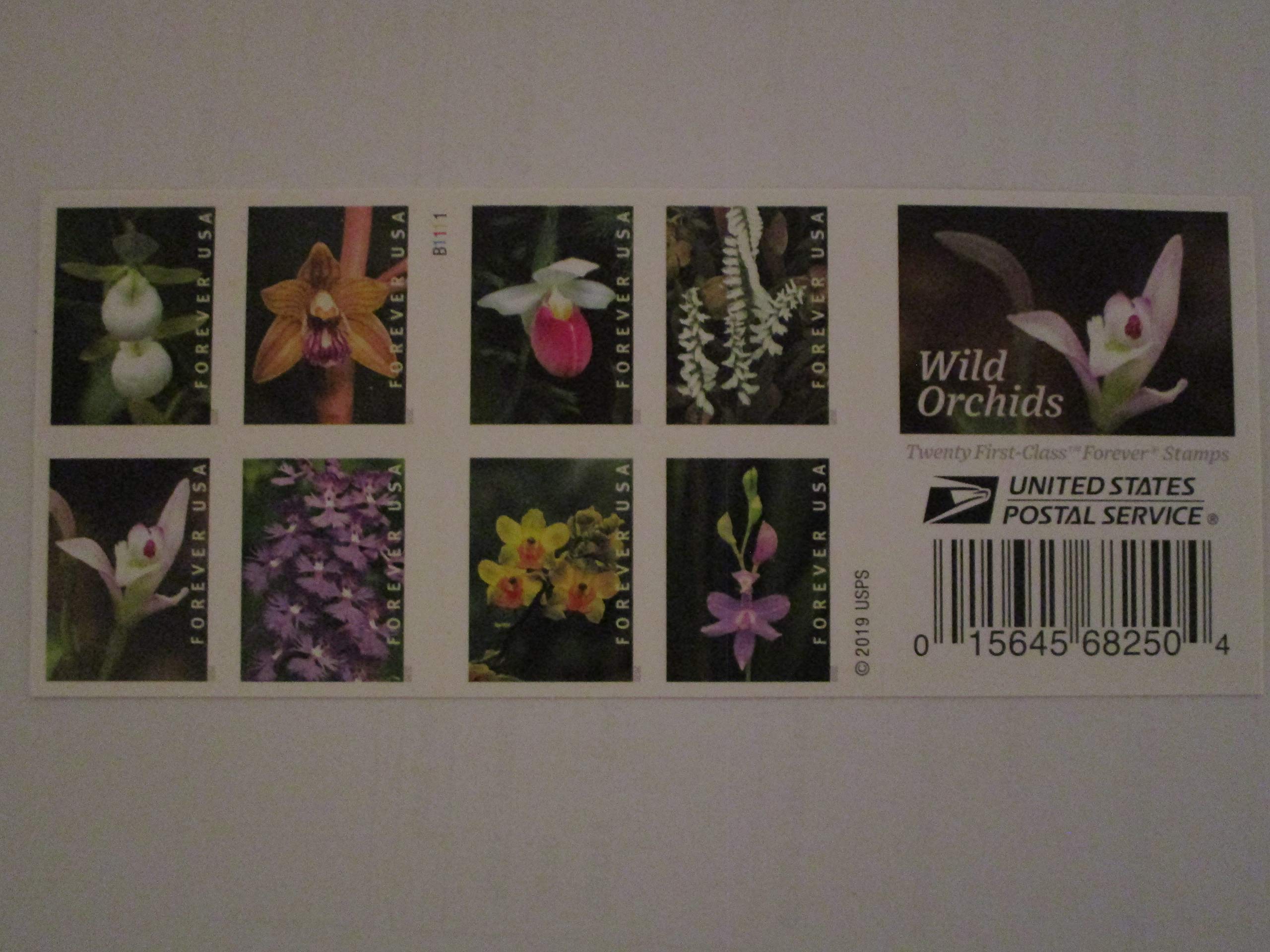 Wild Orchids Stamp Booklet - Forever Stamps Scott 5444 | USPS Collectible Postage for Mailing, Scrapbooking & Philately
