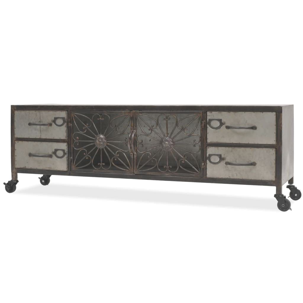Modern TV Stand with Storage & Wheels - 47.2