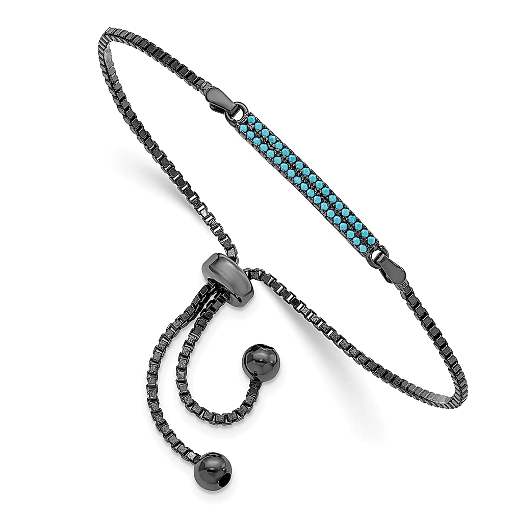 925 Sterling Silver Black Dyed Howlite Adjustable Stretch Bracelet for Women - Elegant Wrap Jewelry Gift for Her - Perfect for Casual Wear, Office & Special Occasions