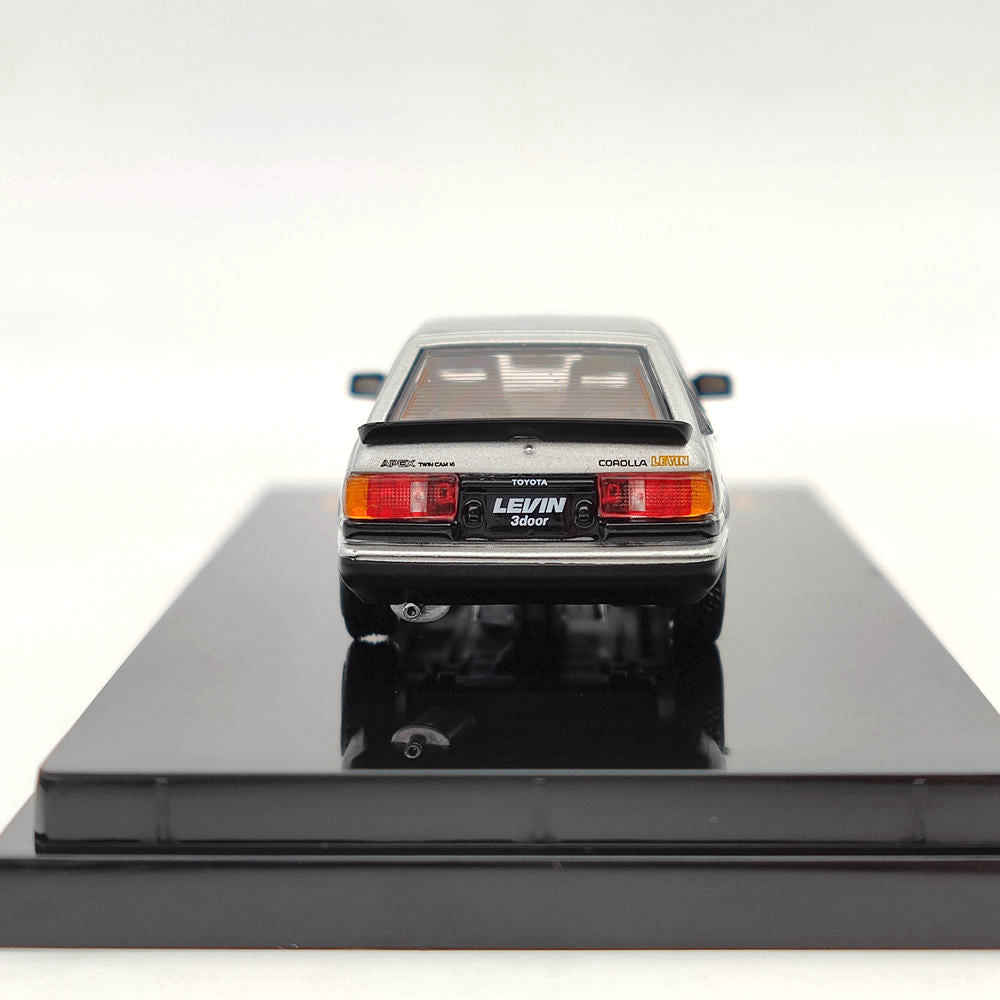 1/64 Scale Toyota Corolla Levin AE86 3-Door GT Apex 1983 Silver Diecast Model Car - Limited Edition Collectible Toy for Adults, Hobby Japan HJ641037ASK - Perfect for Display, Racing Enthusiasts & Anime Fans (Initial D Inspired)