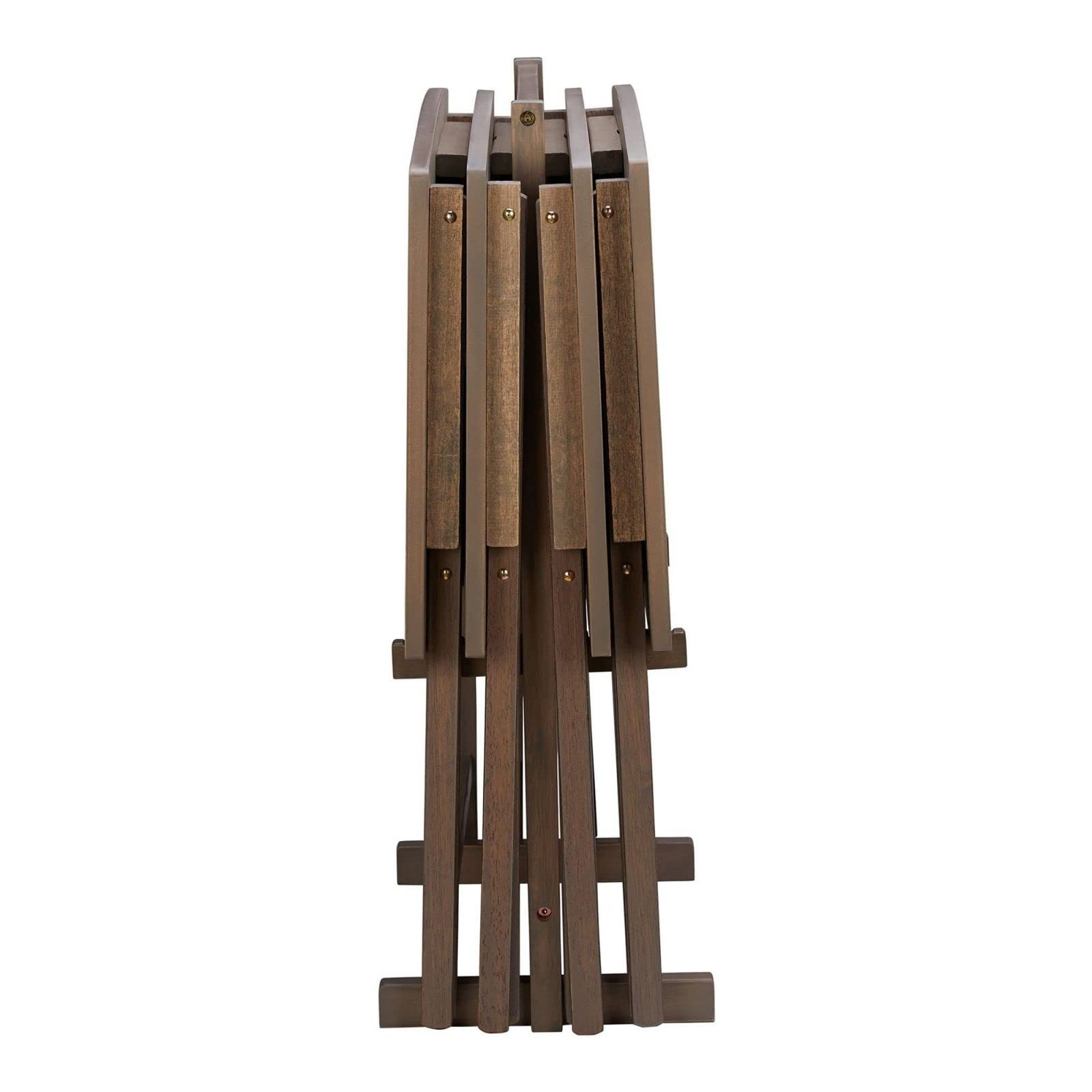 5-Piece Alex Solid Wood Walnut Foldable Snack Table Set - 25.75