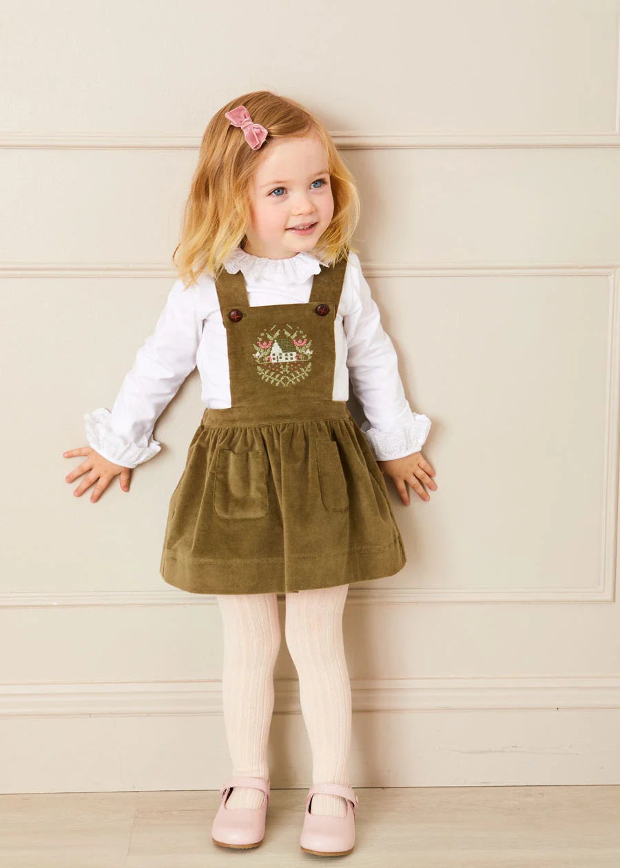 Frill Collar Long Sleeve White Top for Girls (18 Months to 10 Years) - Perfect for School, Parties, and Family Photos