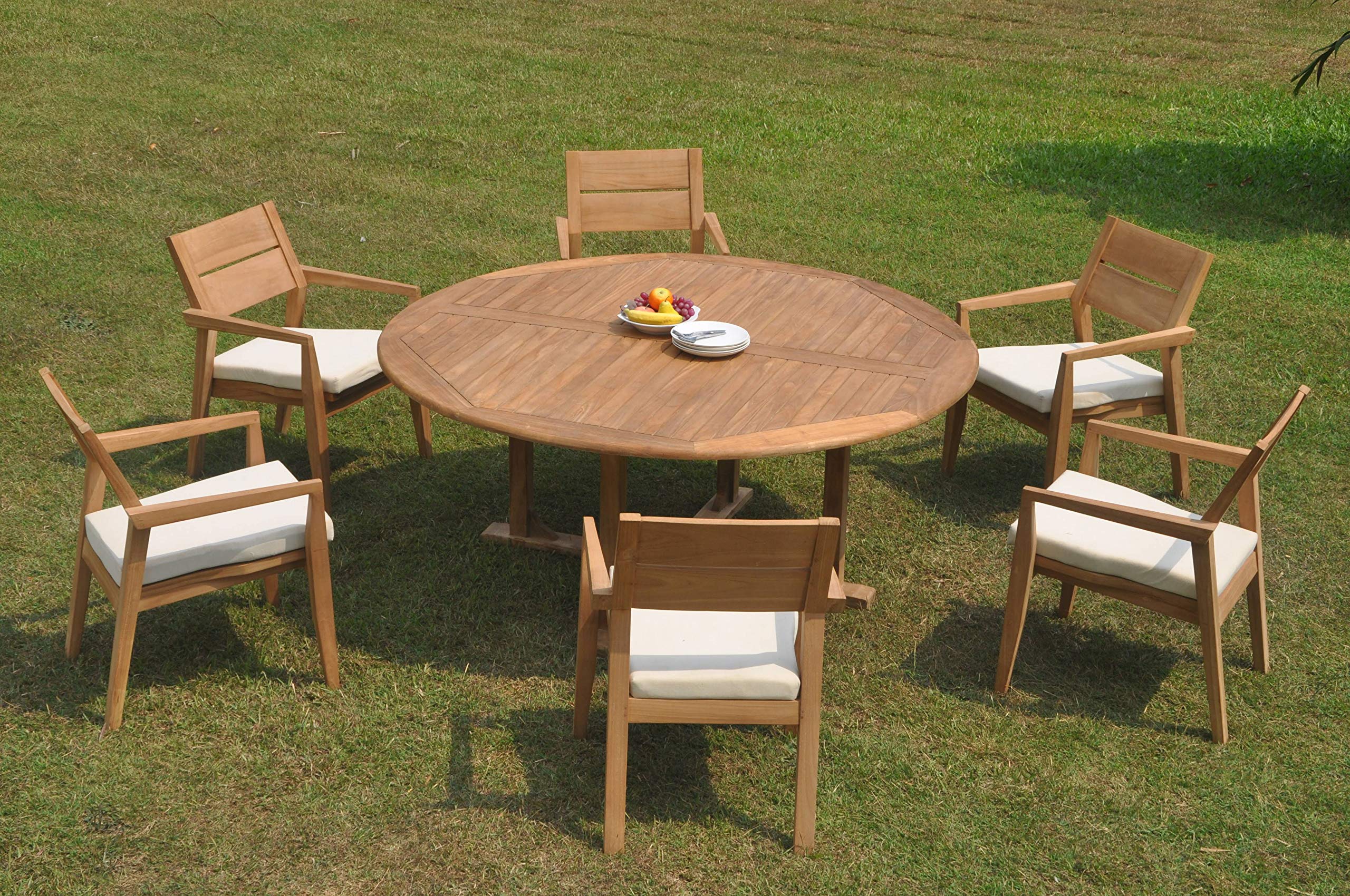 Premium 7-Piece Outdoor Teak Patio Dining Set - 72