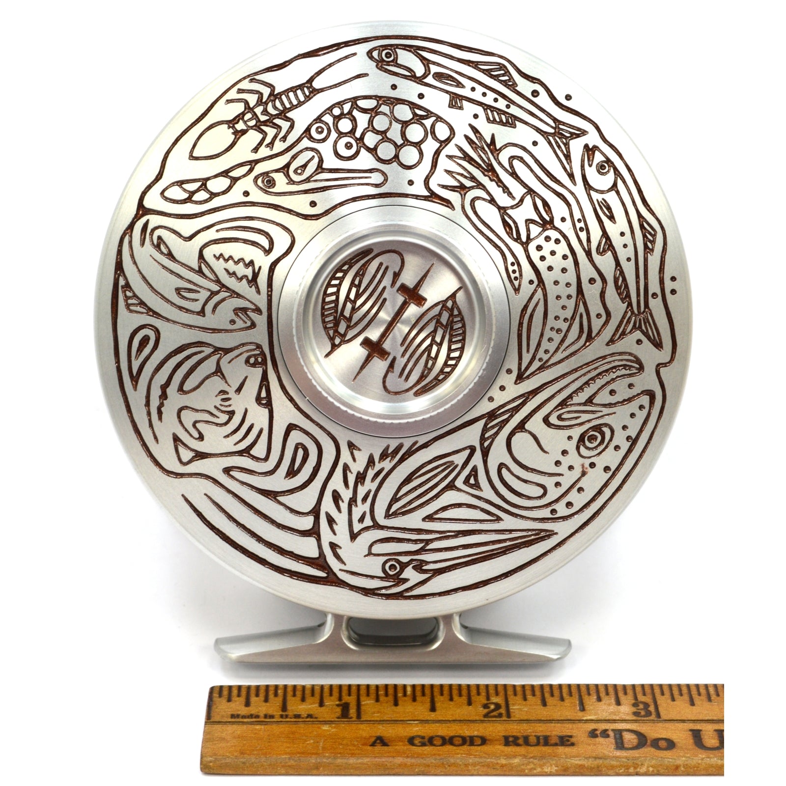 New Hatch Engraved Fly Fishing Reel 7 Plus - Steelhead Lifecycle Limited Edition - Perfect for Fly Fishing Enthusiasts & Steelhead Anglers