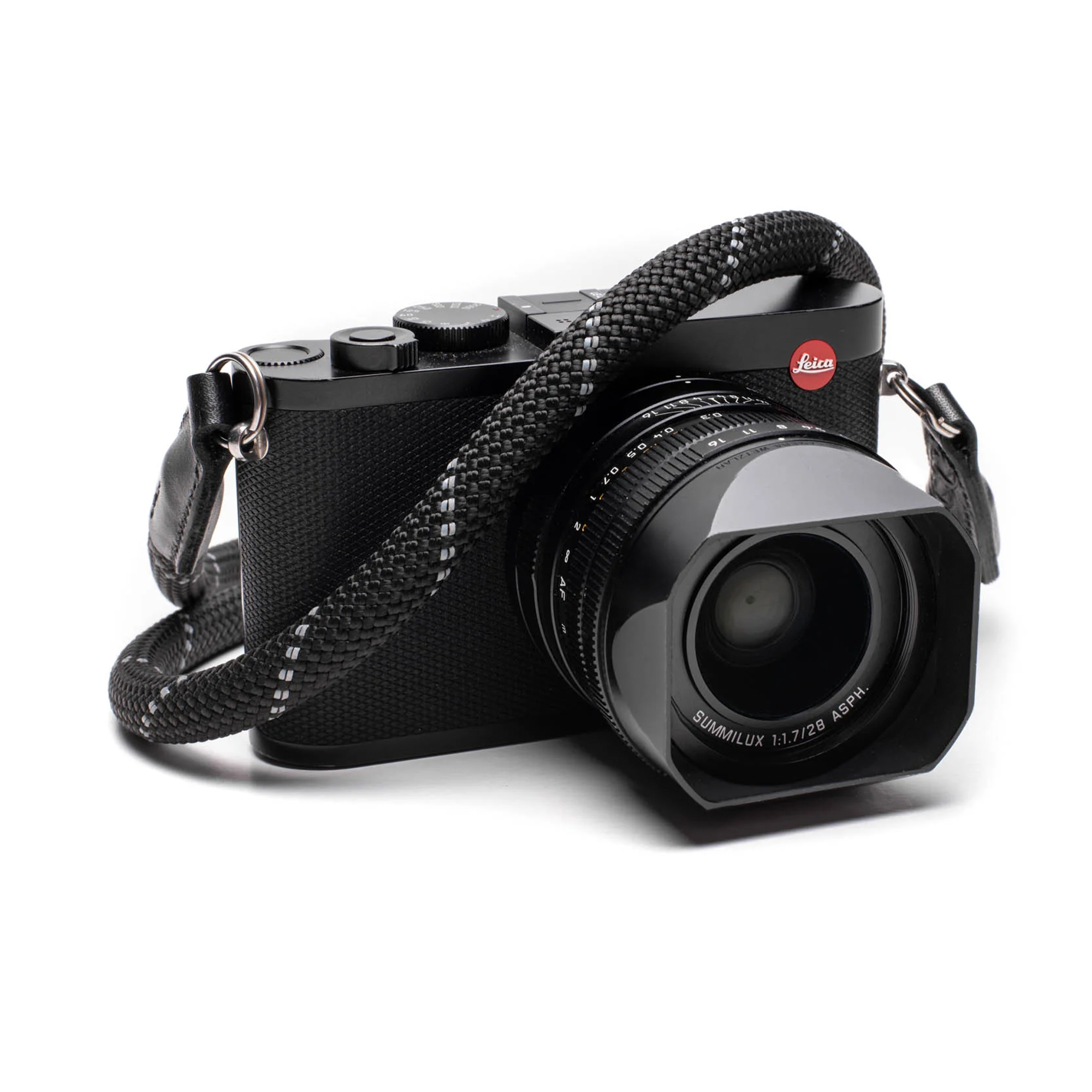 Cooph Leica Rope Strap with Split Ring - 49.6 Inch (26cm) Adjustable Camera Neck Strap - Black Reflective Design for DSLR & Mirrorless Cameras - Perfect for Travel, Street Photography & Outdoor Adventures