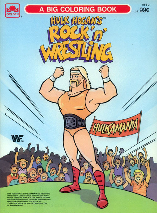 Vintage 1985 Rock & Wrestling Coloring Book - Retro WWE Wrestling Stars Coloring Pages for Adults & Kids - Perfect for Collectors, Birthday Gifts & Relaxation Therapy