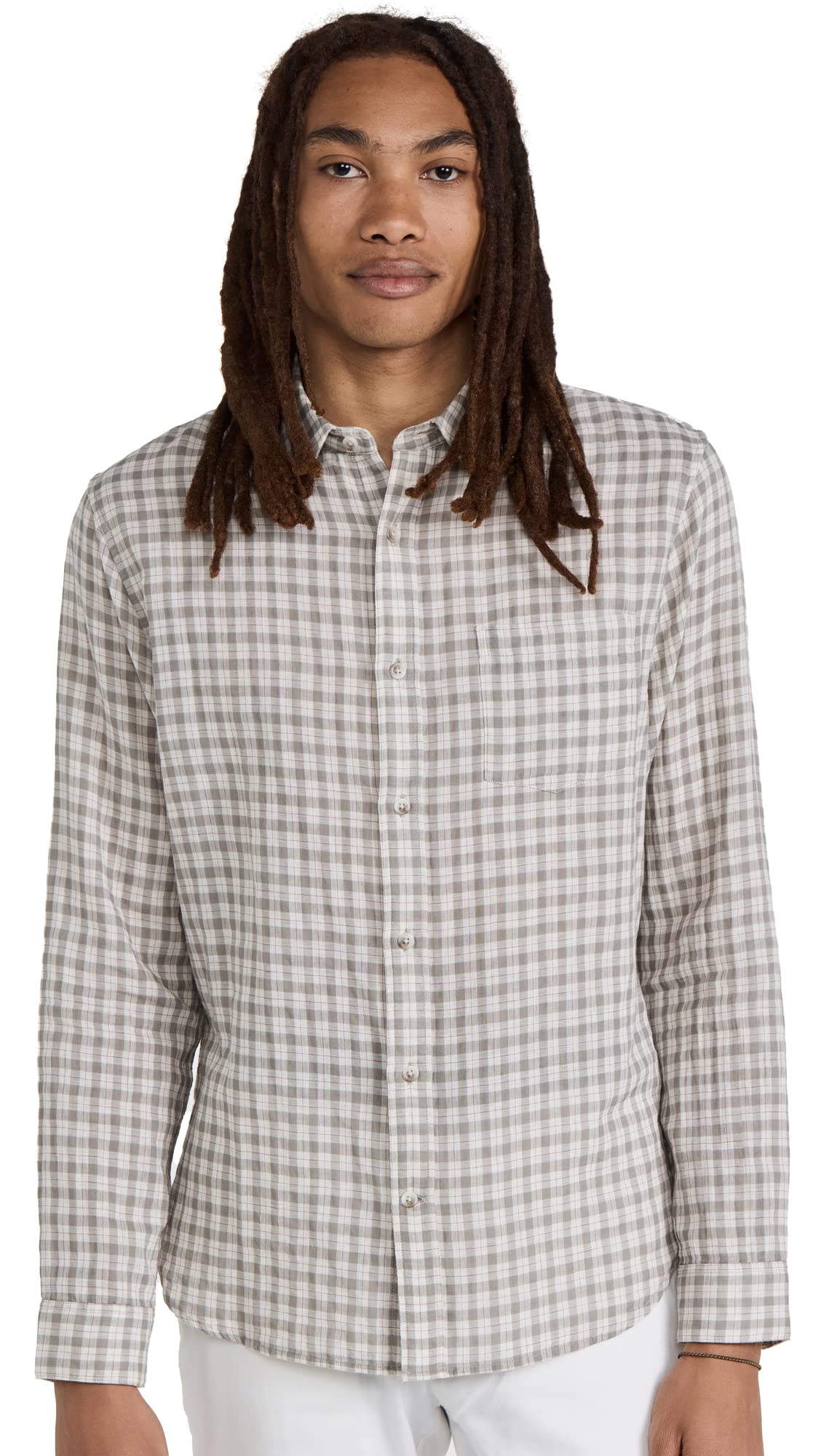 Vince Desertside Plaid Double-Faced Long Sleeve Shirt for Men - Casual & Stylish Button-Up for Work, Date Night & Outdoor Adventures