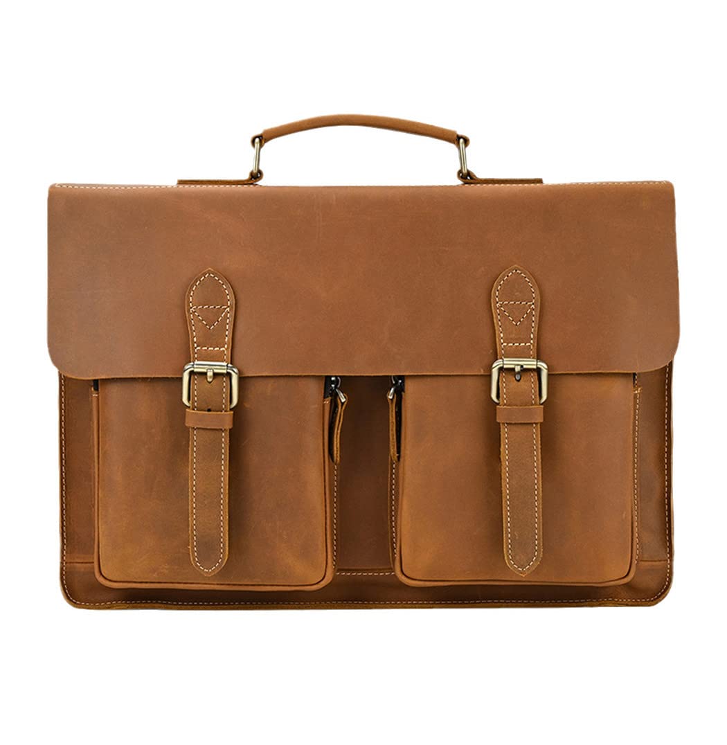 Premium 100% Genuine Cowhide Leather 15.6
