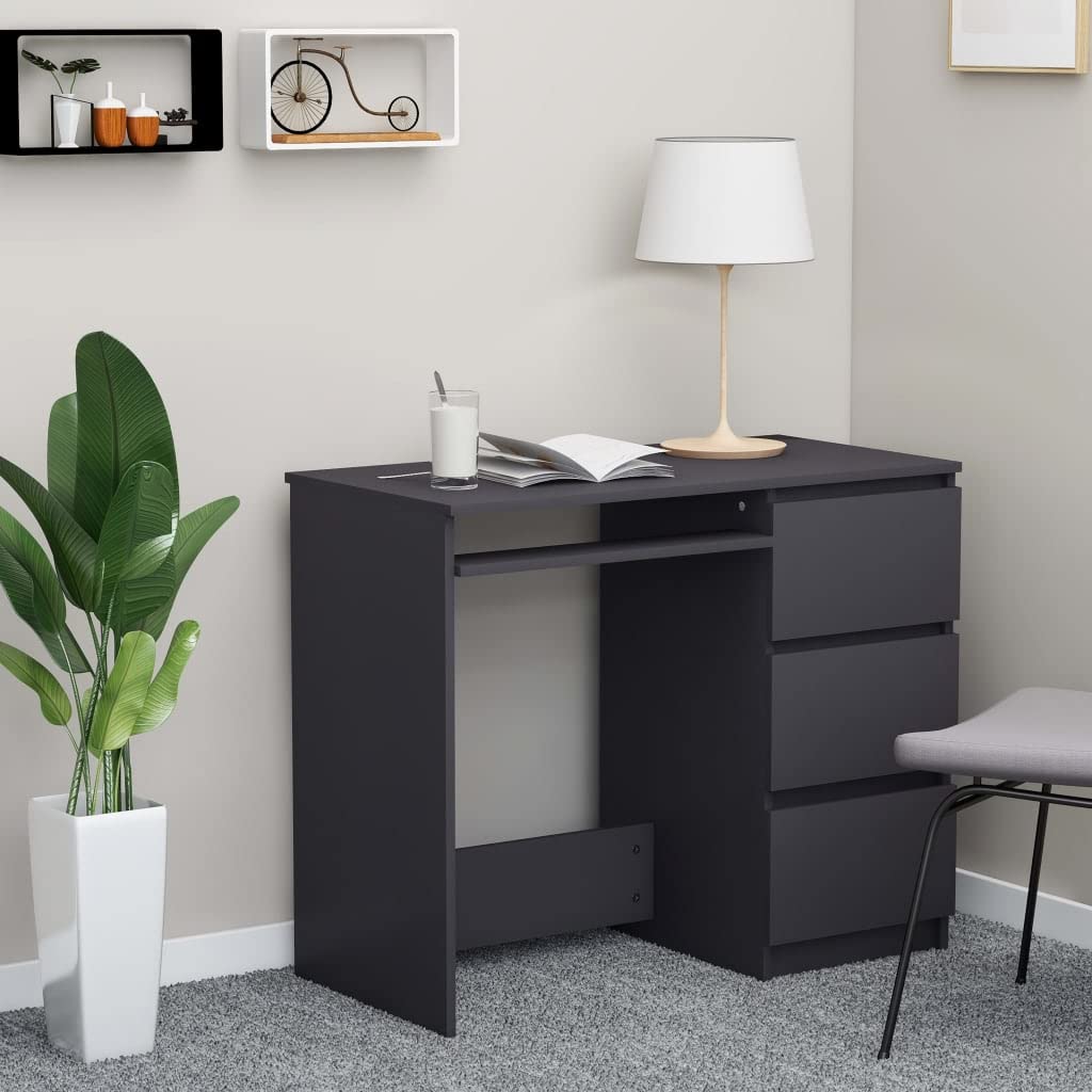 Modern Computer Desk with 3 Drawers, 35.4