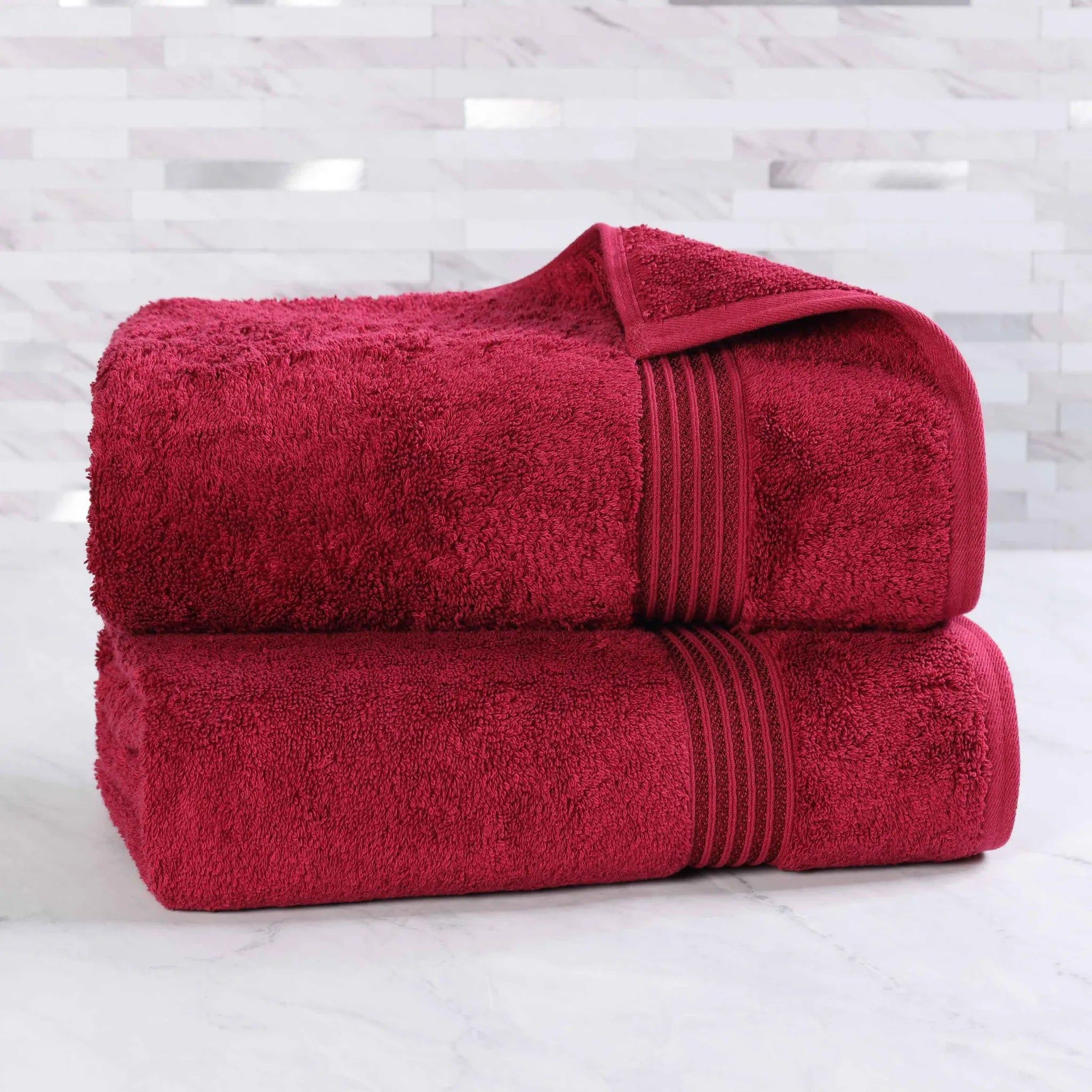 Premium Heritage Egyptian Cotton Bath Towel Set of 2 - Ultra Soft, Highly Absorbent & Quick Dry - Luxury Spa & Bathroom Essentials for Home & Hotel Use