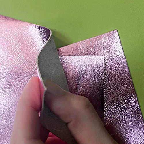 Genuine Rose Quartz Metallic Leather - Shiny Leather Material for Sewing, Crafting & Jewelry Making (10x10In/25x25cm) - Perfect for DIY Projects, Handmade Accessories & Home Decor