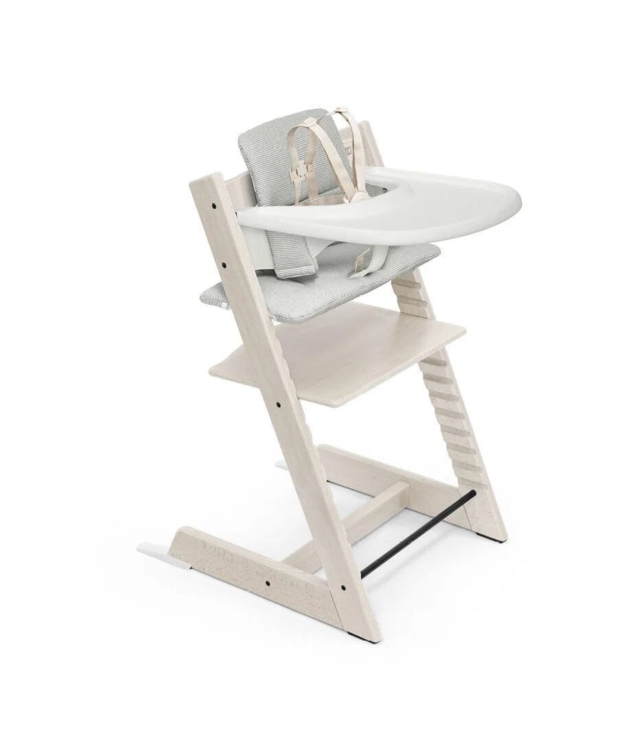 Stokke Tripp Trapp Adjustable High Chair with Cushion, Newborn Set & Removable Tray - Ergonomic Baby Feeding Chair for Infants to Toddlers - Perfect for Dining, Weaning & Family Mealtime