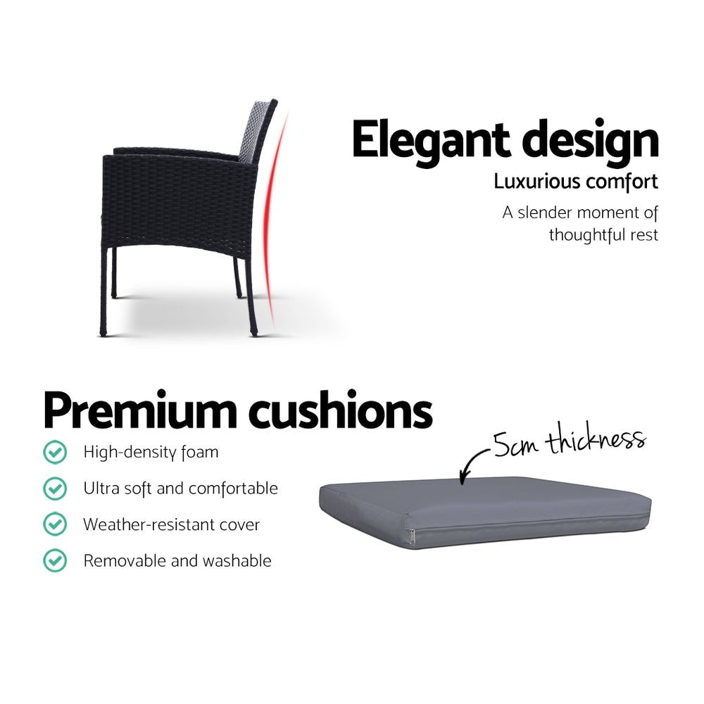 2-Piece Outdoor Dining Chairs Set - Patio Furniture Rattan Lounge Chairs with XL Ezra Design - Perfect for Backyard, Garden, Poolside & Balcony Relaxation