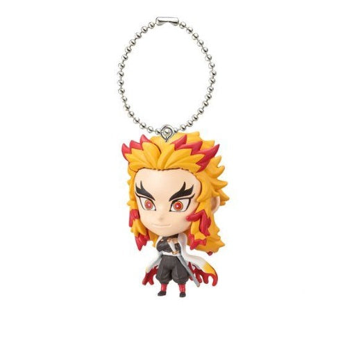Demon Slayer Anime Keychain - Bandai 1.5 Inch Mini Figure Keyring - Cute Deformed Character Mascot for Backpacks, Gifts, and Cosplay Accessories