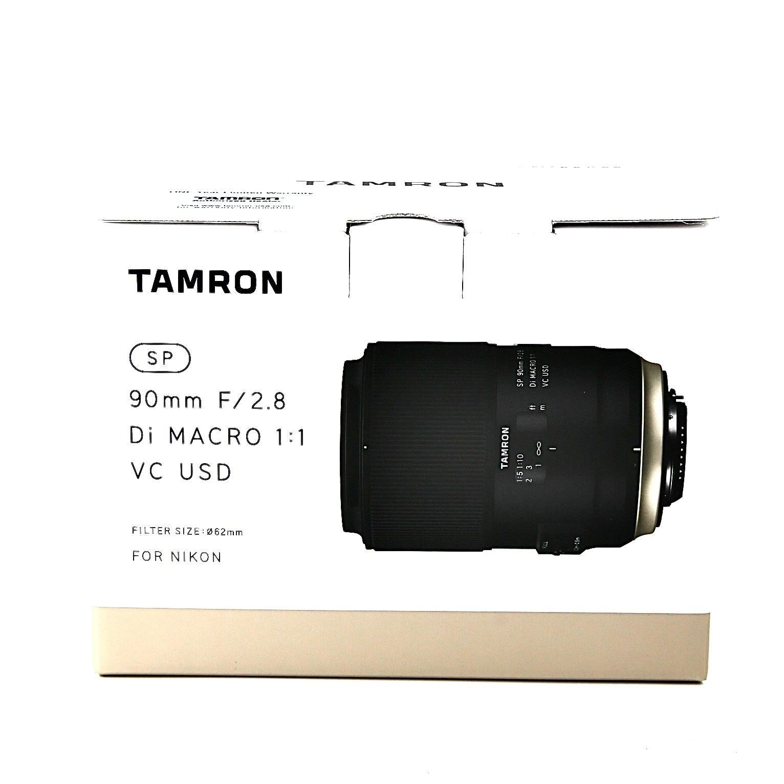 Refurbished Tamron SP 90mm f/2.8 Di Macro 1:1 VC USD Lens for Nikon - Perfect for Portrait, Product & Macro Photography