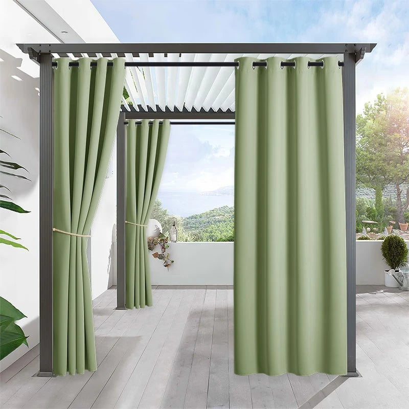 Joan Waterproof Blackout Outdoor Curtains - UV Protection & Noise Reducing Patio Curtains for Deck, Porch, and Backyard Privacy