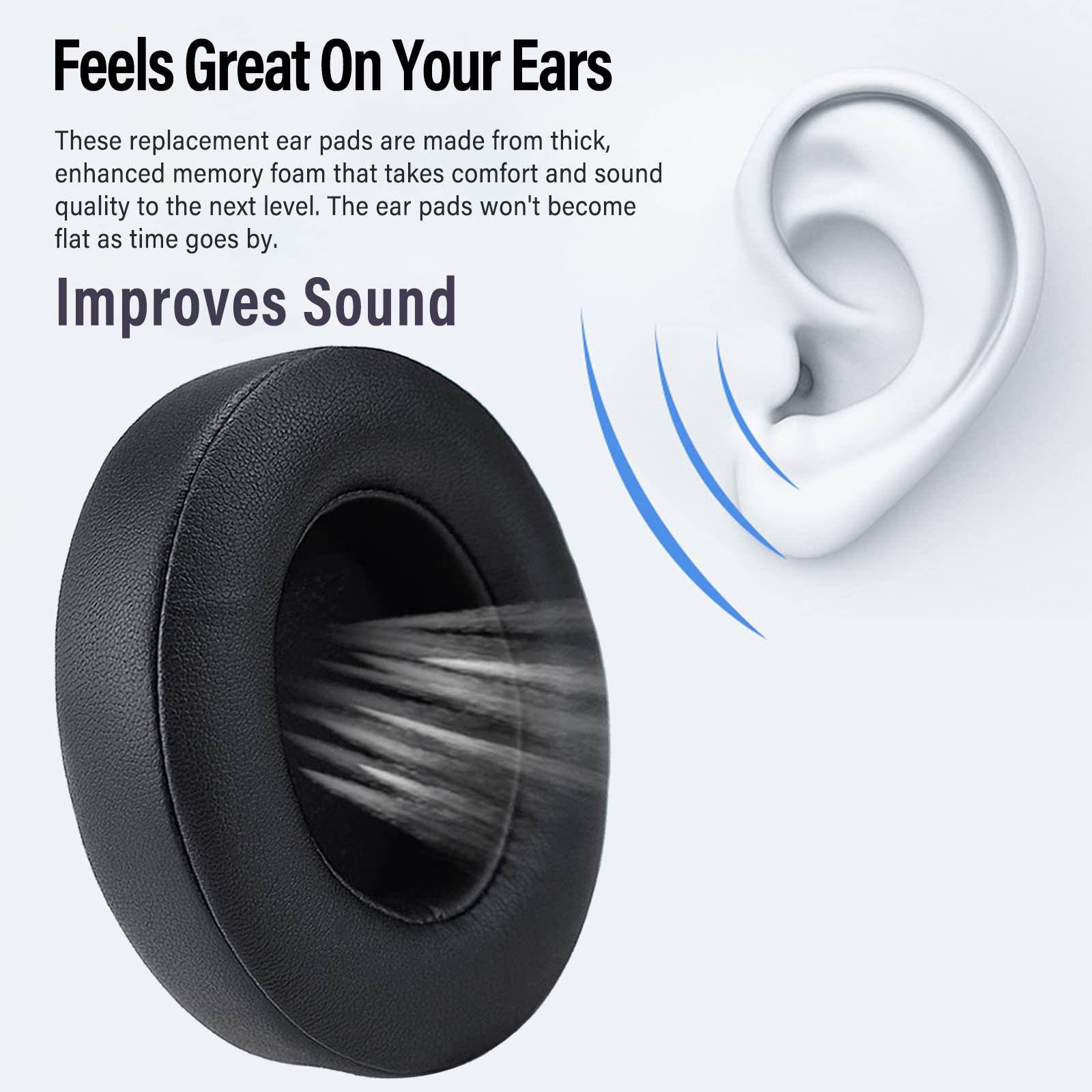 Beats Studio 3 Replacement Ear Pads - Memory Foam Cushions with Soft Protein Leather for Studio 2 & 3 Headphones (Wired/Wireless) - Pink - Perfect for Gaming, Travel & Home Audio Comfort