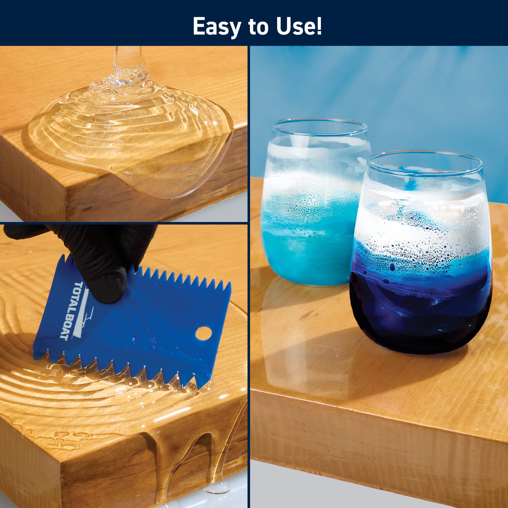 TotalBoat Table Top Epoxy Resin Kit - 2 Quart Crystal Clear High Gloss Self-Leveling Epoxy for Bar Countertops, Wood Tables, River Tables, Resin Art Casting & DIY Crafts - Easy 1:1 Mix Ratio for Perfect Coating & Molds