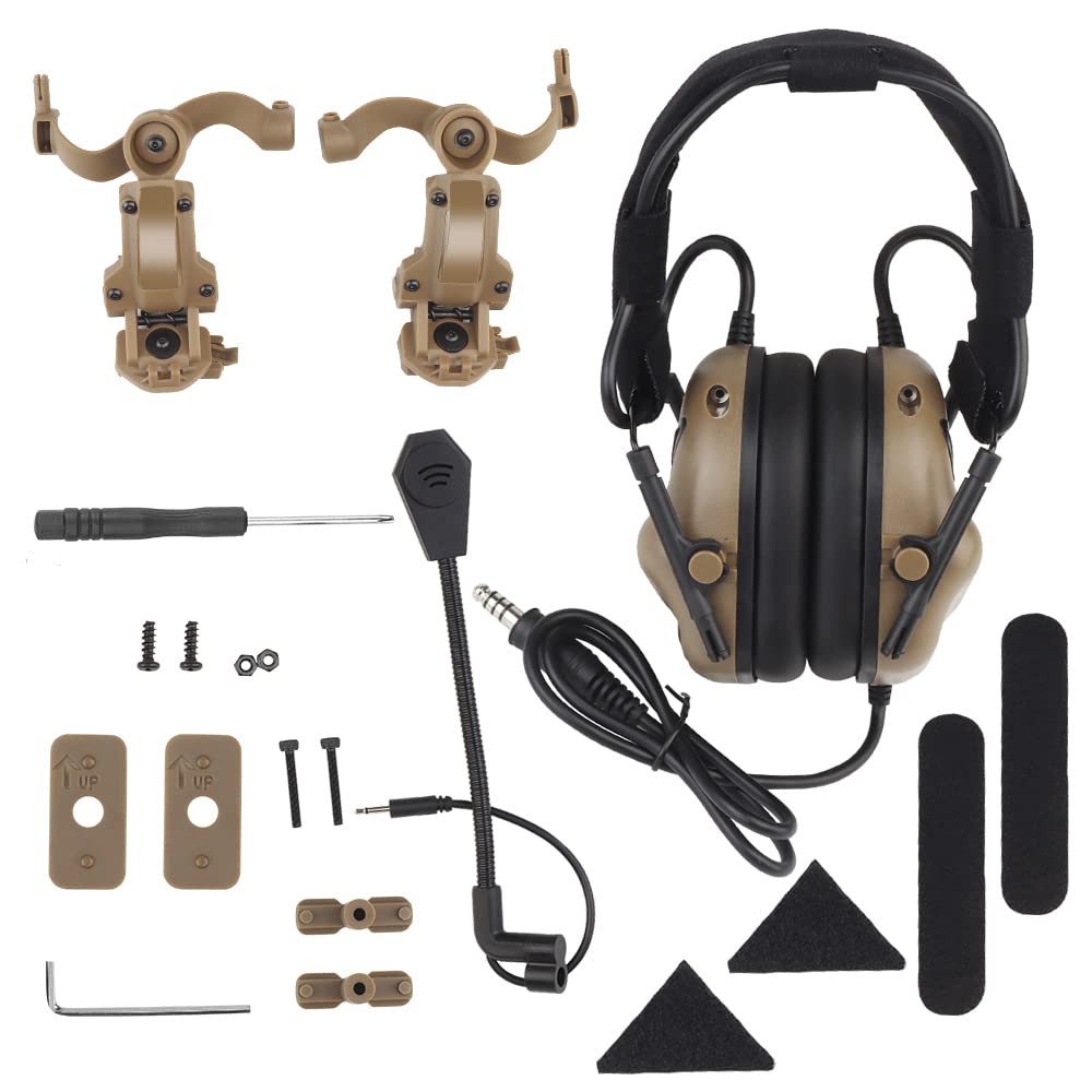 Tactical Airsoft Fast Helmet Set with Military Noise Cancelling Headset, Rail Mount & Memory Foam Padding - Adjustable Size for Adults & Teens | Perfect for Airsoft Games, Military Simulation & Outdoor Adventures