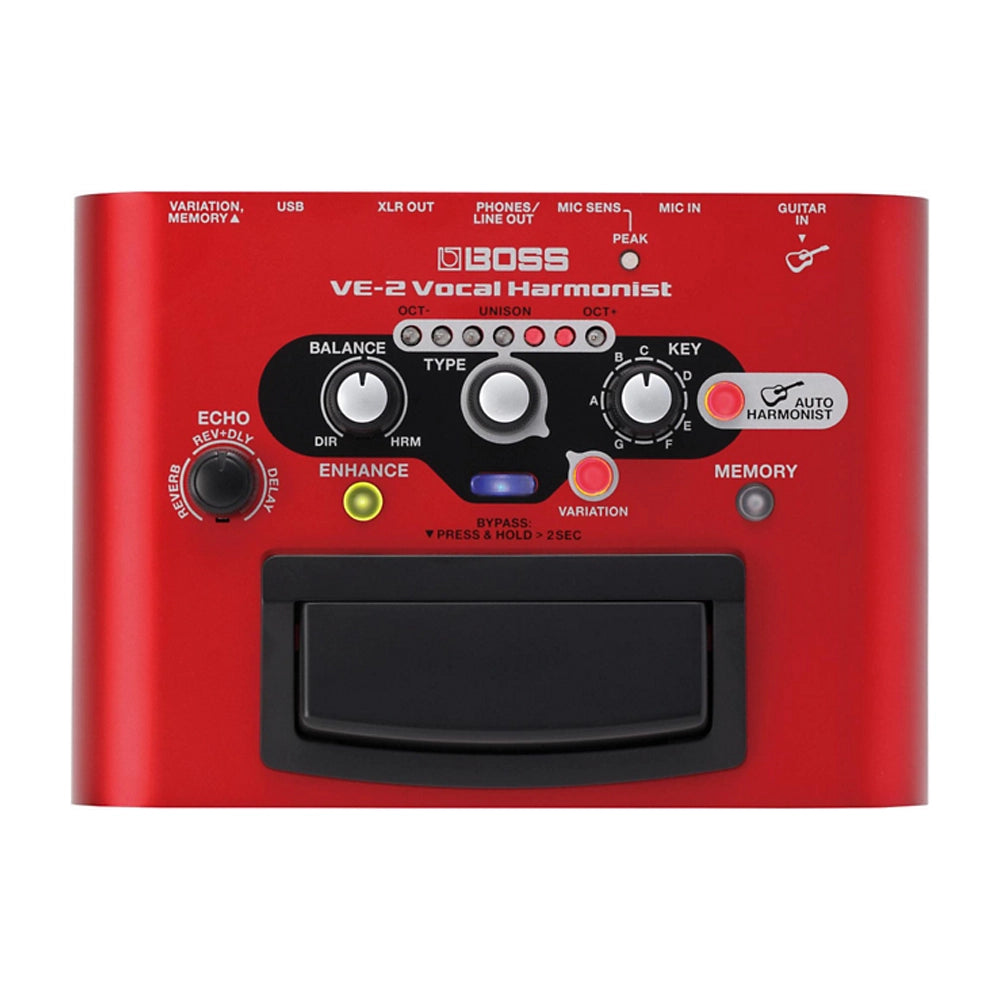 Boss VE-2 Vocal Harmonist Multi-Effects Pedal for Singers & Performers - Perfect for Live Shows, Studio Recording & Karaoke Nights