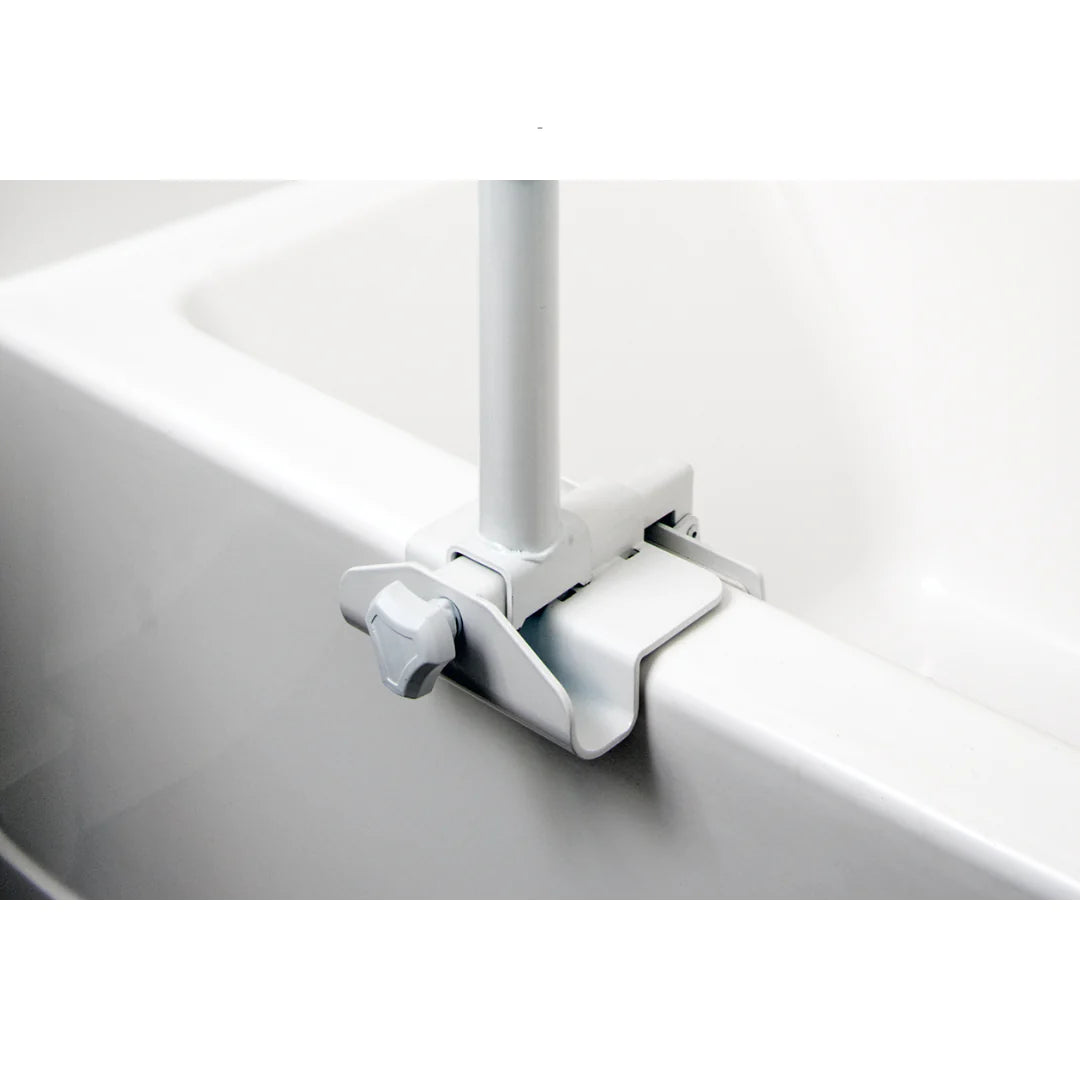 Sturdy Bathtub Safety Pole & Curved Grab Bar for Elderly and Disabled - Non-Slip Bathroom Assist Handle for Shower and Tub Safety - Ideal for Seniors, Handicap Accessible Bathing